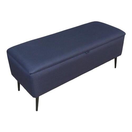Baúl para Recámara Matrimonial Liverpool en Lino Azul Pie de Cama para Recámara o Reposapiés para Sala NORVAL Muebles