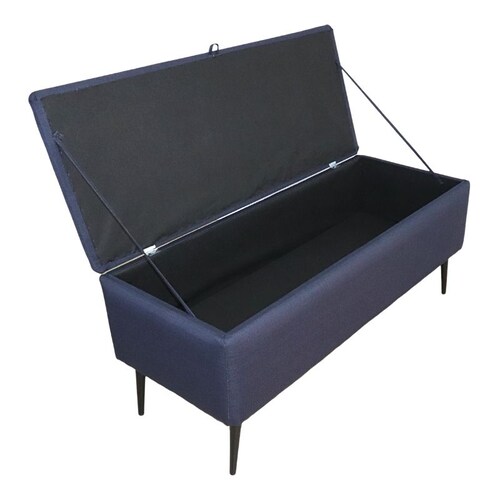 Baúl para Recámara Matrimonial Liverpool en Lino Azul Pie de Cama para Recámara o Reposapiés para Sala NORVAL Muebles