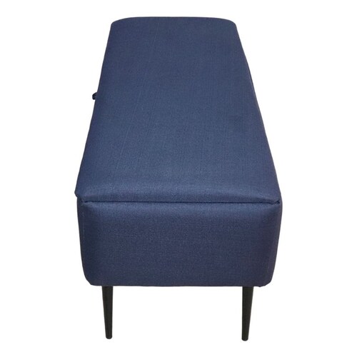 Baúl para Recámara Matrimonial Liverpool en Lino Azul Pie de Cama para Recámara o Reposapiés para Sala NORVAL Muebles