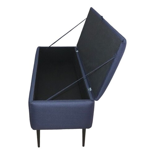 Baúl para Recámara Matrimonial Liverpool en Lino Azul Pie de Cama para Recámara o Reposapiés para Sala NORVAL Muebles