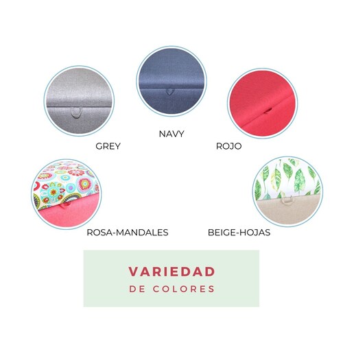 Otomán Matrimonial NORVAL Muebles Reposapiés Liverpool para Sala Otomán tapizado en Lino Beige con Estampado de Hojas Pie con Baúl para Zapatos o Juguetes