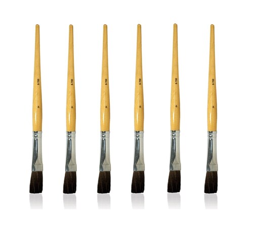 Pincel Camello Corona Plano #2 Pipc02 (paquete 5pz)