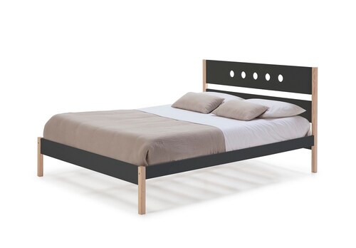Cama Matrimonial Compton Negro - Kessa.