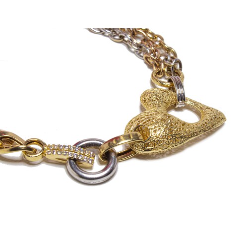 Pulsera Corazón Dama Oro Italiano 14 Kilates.