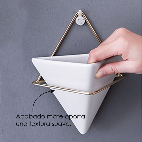 Macetero triangular colgante 21 cm alto decoración de pared