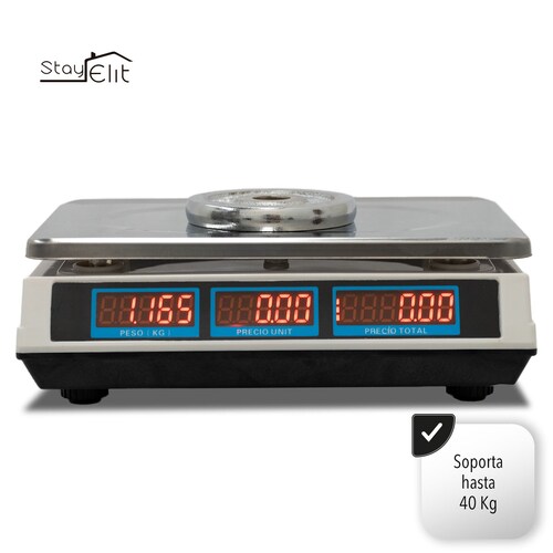 Báscula Comercial Stay Elit Recargable Hasta 40kg Negocio