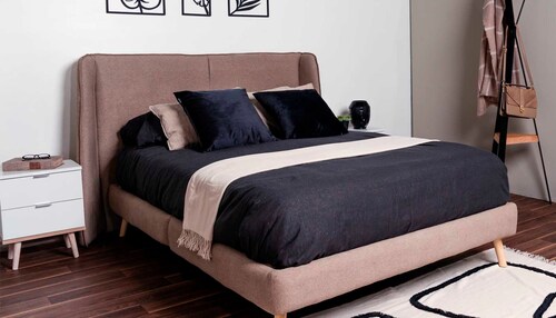 Cama Queen Size Trenton Cafe - Kessa.