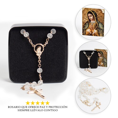 Rosario de Cuencas, con crucifijo y medalla milagrosa de la Virgen de Guadalupe Rosario de buena acción, Rosario de Paz