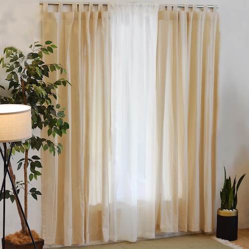 Bela Juego de 2 Cortinas Manta prelavada + 1 Velo Gratis. Tamaño 2.30Alto X 2.80mAncho