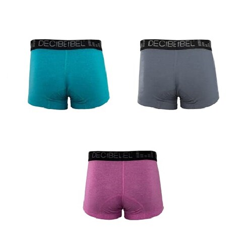 Decibel, Boxer, Ropa Interior para Hombre, Pack de 3 Piezas (Color:  Celeste, Morado, Gris), Transpirable Suave