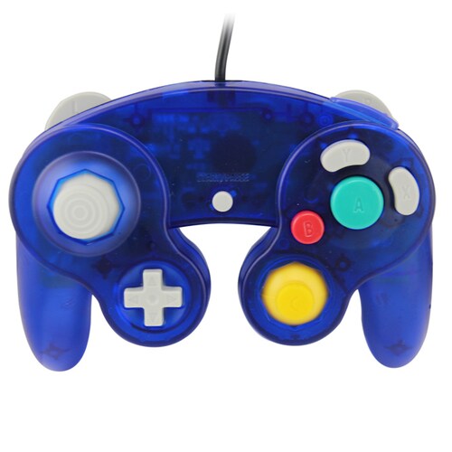 Mando compatible Gamecube/Wii azul transparente