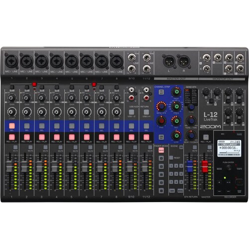 	Zoom LiveTrak L-12 - Mezclador digital de 12 canales y grabador multipista