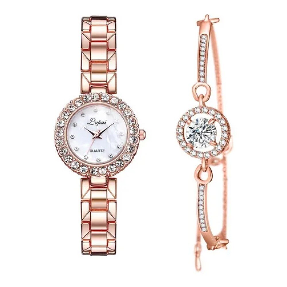 Reloj Pulsera Con Diamantes Para Mujer Oro Rosa