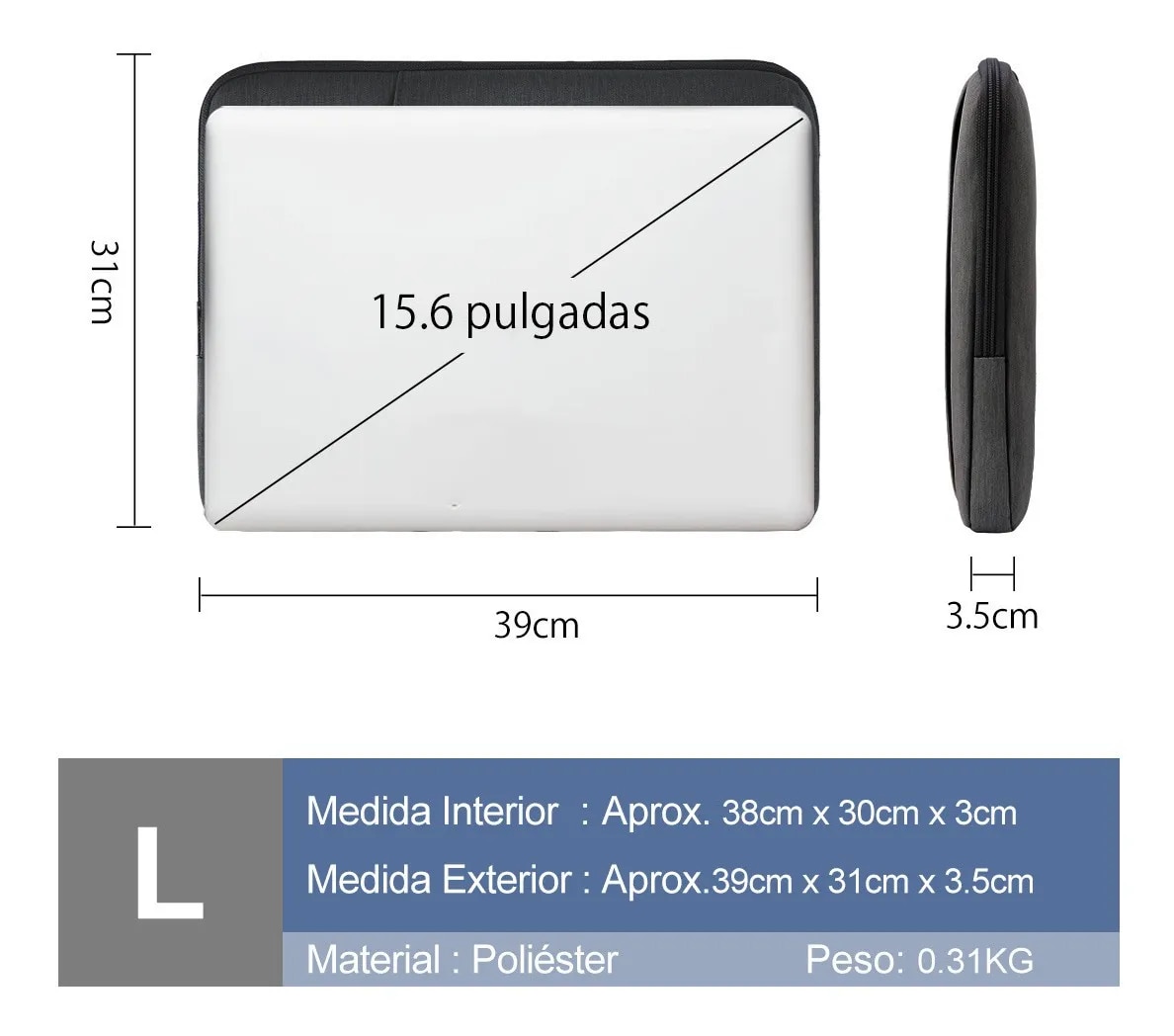 Funda para laptop online 15 pulgadas