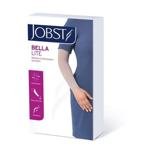 Manga de compresion Jobst, 20-30 mmHg, con silicon, bella lite.