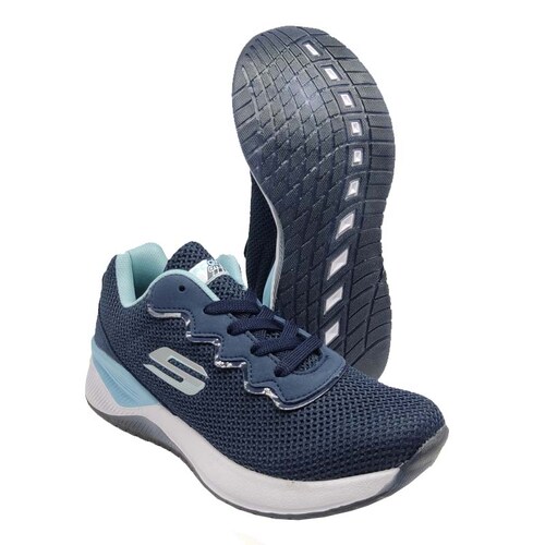 Tenis Spook 930 Azul Marino Cielo Mujer Suela Gel Running Correr