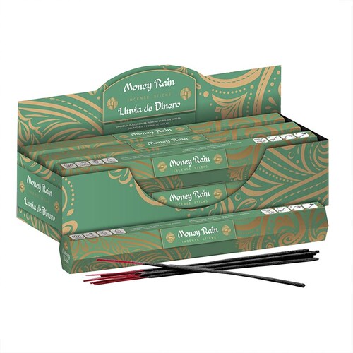 Punto Aroma - Incienso con aroma premium - Ingredientes naturales - Contenido 6 cajas con 20 varitas (Lluvia de dinero, 120 unidades).
