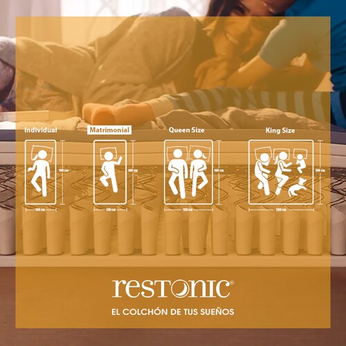 Colchón Matrimonial Restonic Malmo Lenin Con Mega Colchoneta Memory Foam Descanso Premium