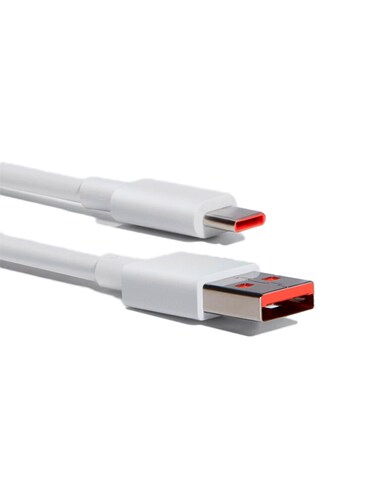 Cable Xiaomi naranja USB Tipo-c para carga rápida de 6A.