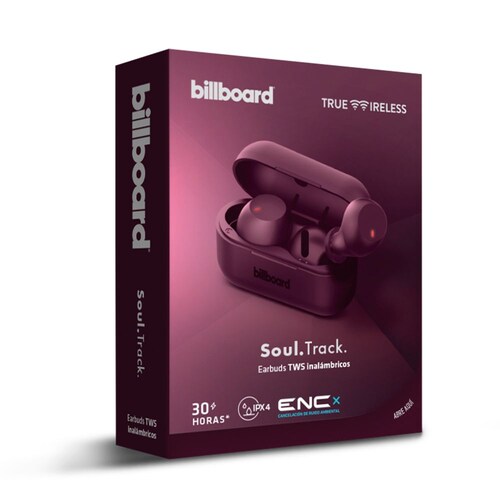 Audífonos True Wireless Soul Track Billboard Color Tinto