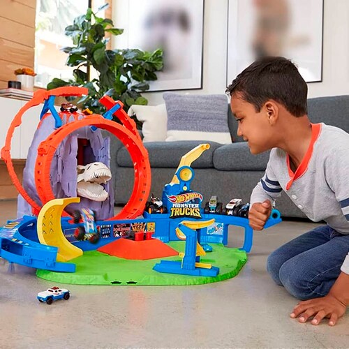 T Rex Volcano Arena Monster Trucks Hot Wheels