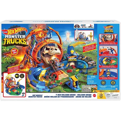 T Rex Volcano Arena Monster Trucks Hot Wheels