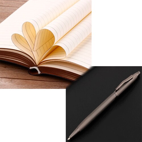 Libreta de bolsillo Vintage con 140 hojas de 10.5x14.5 cm con boligrafo