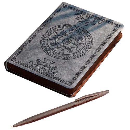 Libreta de bolsillo Vintage con 140 hojas de 10.5x14.5 cm con boligrafo
