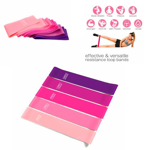 Ligas Elásticas De Resistencia Kit 5 Pzs Yoga Pilates 402j