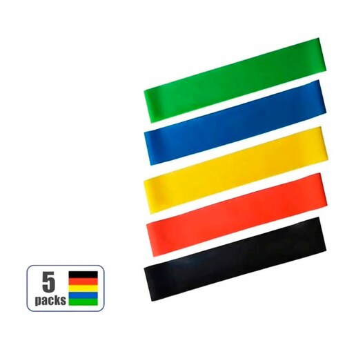 Ligas Elásticas De Resistencia Kit 5 Pzs Yoga Pilates 402j