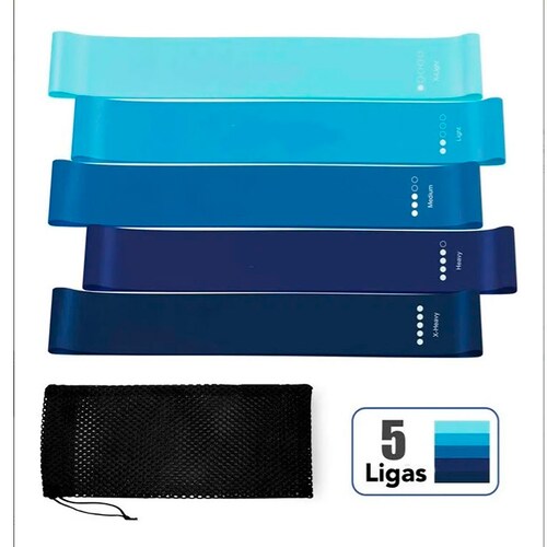 Ligas Elásticas De Resistencia Kit 5 Pzs Yoga Pilates 402j
