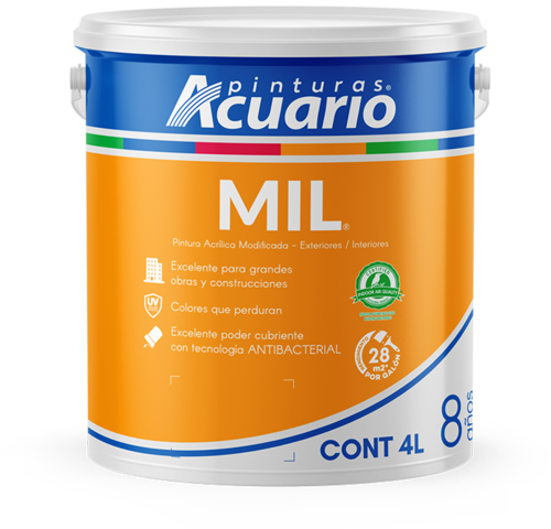 Pintura Acuario Cover Mil Satinada 4 Lt Color Blanco V10004001