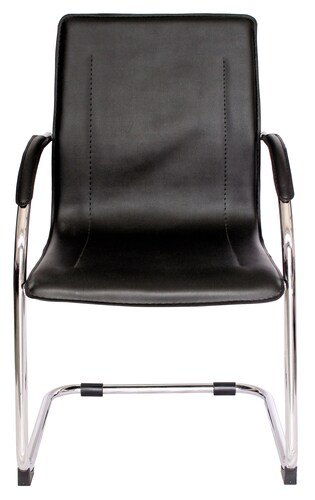 Silla de visita tipo trineo con descansabrazos tapizados, asiento y respaldo en una sola pieza tapizado modelo CALEA