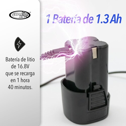 TALADRO ATORNILLADOR ELÉCTRICO RECARGABLE 1 BATERIA 