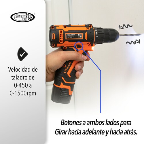 TALADRO ATORNILLADOR ELÉCTRICO RECARGABLE 1 BATERIA 