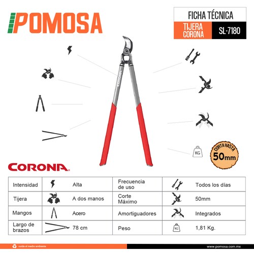 TIJERA PARA PODA DE ARBOLES CORONA SL-7180