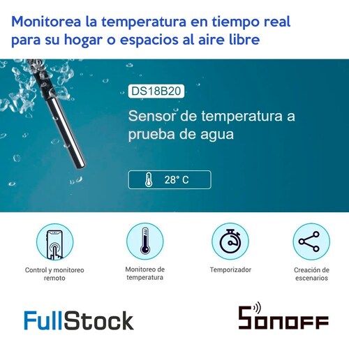 Sensor De Temperatura a Prueba De Agua Ds18b20 Sonoff