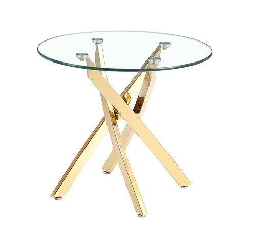 Mesa Lateral Kurt redonda Dorado - Kessa