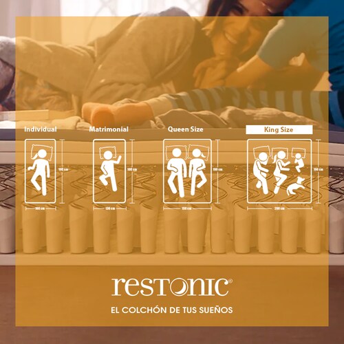 Colchón King Size Restonic Crosby Con Mega Colchoneta Para Descanso Premium.