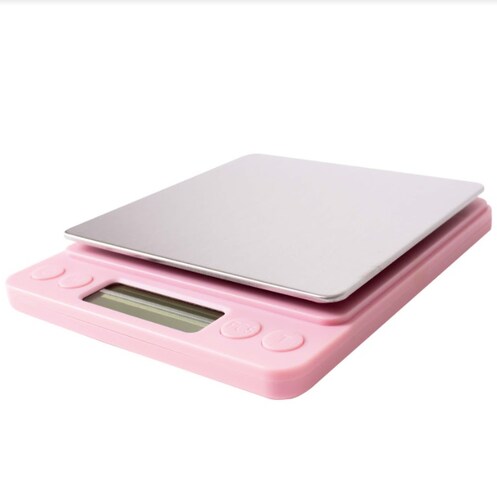 Báscula Gramera Digital Chica de 0-1gr a 2kg.  ROSA.