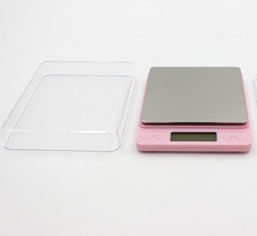 Báscula Gramera Digital Chica de 0-1gr a 2kg.  ROSA.