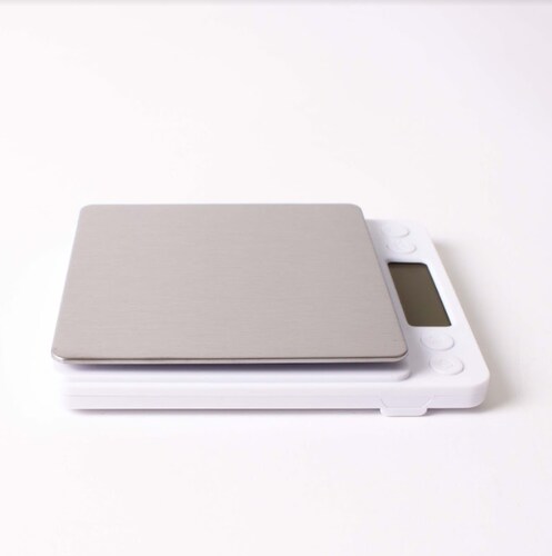 Báscula Gramera Digital Chica de 0-1gr a 2kg.  BLANCO.