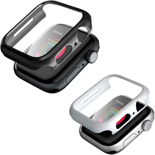 Case para Apple Watch de 2 unidades Compatible con Series 3, Series 2, Series 1 44mm Modelo Blanco y Negro  