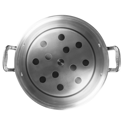 Vaporera de 22 cm. Vasconia Básicos de 3 Piezas de Aluminio Color Plateado Pulido con Tapa de Vidrio y Alta durabilidad