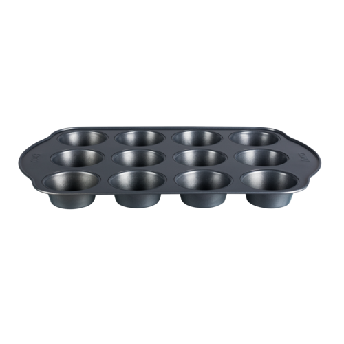 Molde de 12 muffins Ekco Evolution de Acero inoxidable Color Negro con  Antiadherente de Alta Resistencia