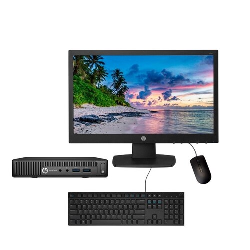PC HP ProDesk 600 G2 mini- Intel Core i5, 6ta generación- 8GB RAM- 1TB HDD- Monitor 19"- Windows 10 PRO- Equipo Clase A, Reacondicionado..
