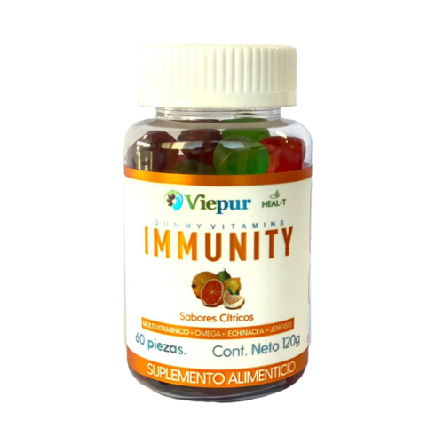 2 FRASCOS IMMUNITY GOMITAS VITAMINAS PARA ADULTOS COMPLEJO MULTIVITAMÍNICO PARA REFORZAR