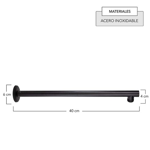 CNX Cuello Para Regadera De Acero Inoxidable Negro 40cm.