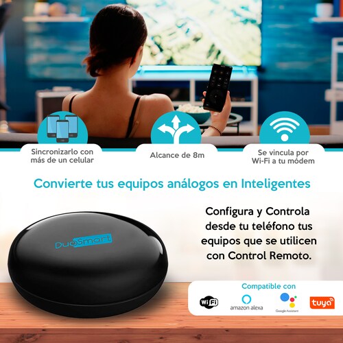 Wi-Fi Mini IR Controlador Infrarrojo WiFi Duosmart L10 compatible con Amazon Alexa, Google Home, Tuya, Duosmart App, con