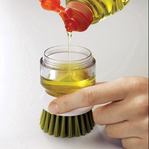 Cepillo Para Lavar Trastes Con Despachador de Jabon Integrado Goshoppingmx